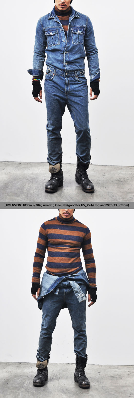 Bottoms Jeans Workwear Vintage Blue Denim JumpsuitJeans 110